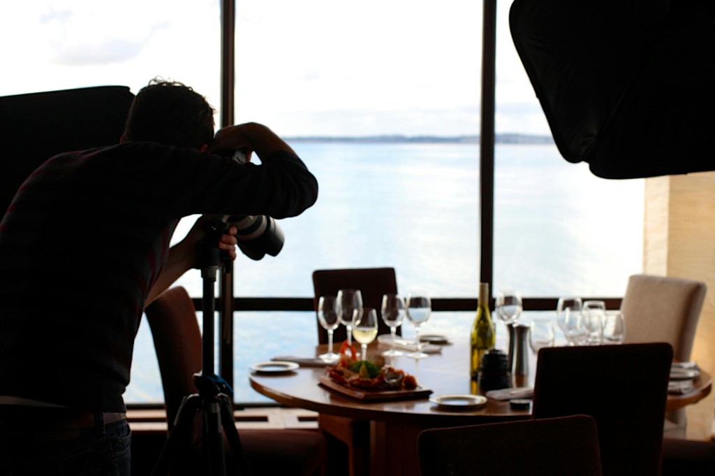 Commercial photography at restaurant table setup
